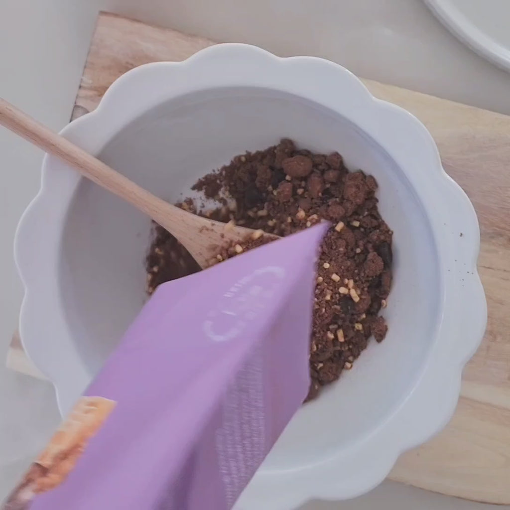 A video tutorial demonstrating how to prepare Sneaky Wholefoods Choc Chip Honeycomb Protein Balls in just 5 minutes, highlighting the crunchy honeycomb and dark chocolate chips for an indulgent snack time experience.