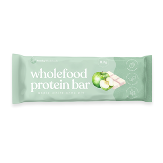 Apple White Choc Pie Protein Bar by Sneaky Wholefoods, a plant-based, high-protein snack combining real apple and white chocolate for a healthy indulgence