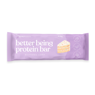 Birthday Cake Protein Bar by Sneaky Wholefoods, made with natural ingredients and packed with plant-based protein for a guilt-free post-workout snack