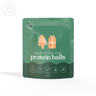 Festive Gingerbread Cookie Dough Protein Ball Mix by Sneaky Wholefoods, a blend of natural ingredients creating a wholesome snack that evokes cherished Christmas memories and delightful flavours