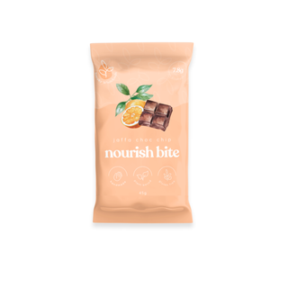 Nourish Bite by Sneaky Wholefoods, combining rich chocolate flavour and zesty orange in a nutrient-dense treat that aligns with our mission to sneak goodness into your day