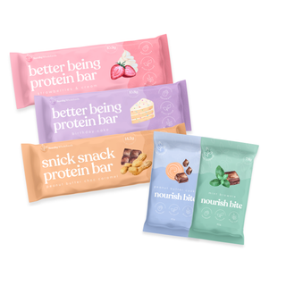 The Sneaky Wholefoods Favourites Bundle featuring top-rated Protein Bars and Nourish Bites, beautifully packaged to offer a convenient and delicious snacking solution for busy lifestyles