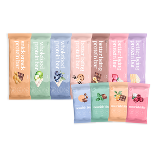 Sneaky Wholefoods Sampler Bundle showcasing a selection of high-protein, healthy snacks, including Protein Bars and Nourish Bites made from natural, real ingredients, designed to fuel your day with wholesome nourishment and delicious flavours